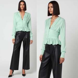 ROTATE Tracy Blouse Mint Green Sz Large